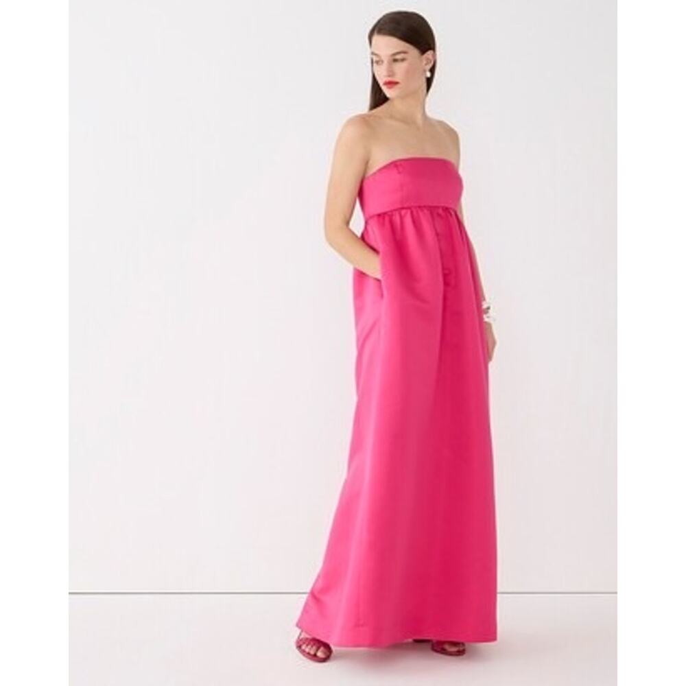 J. Crew Collection NWT Limited-Edition Strapless Dress in Duchesse Satin Fuchsia - Picture 2 of 6